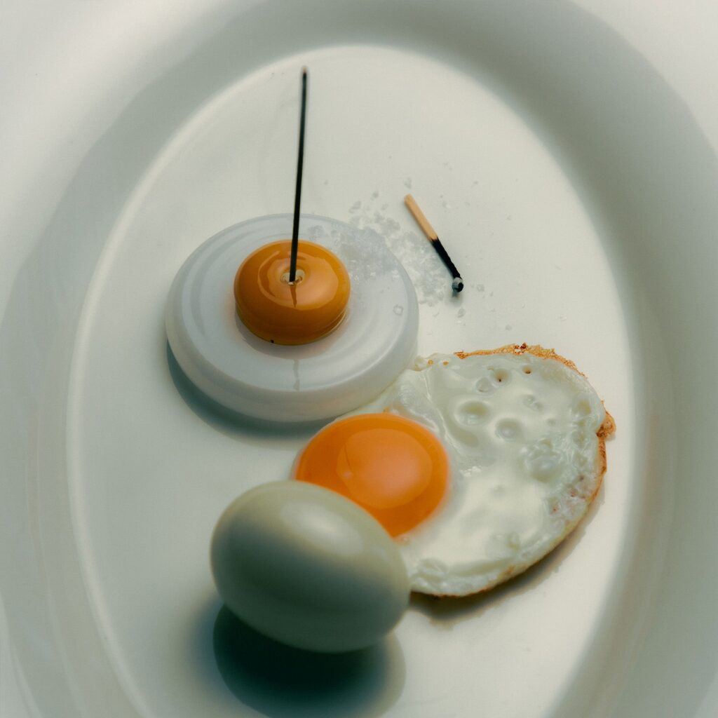 White Egg Shaped Incense Holder