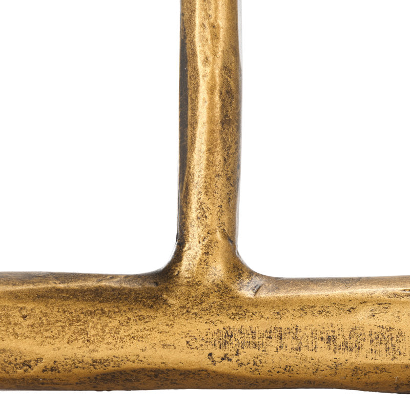 Gold Metal Rippled Distressed Candle Holder Set of 2