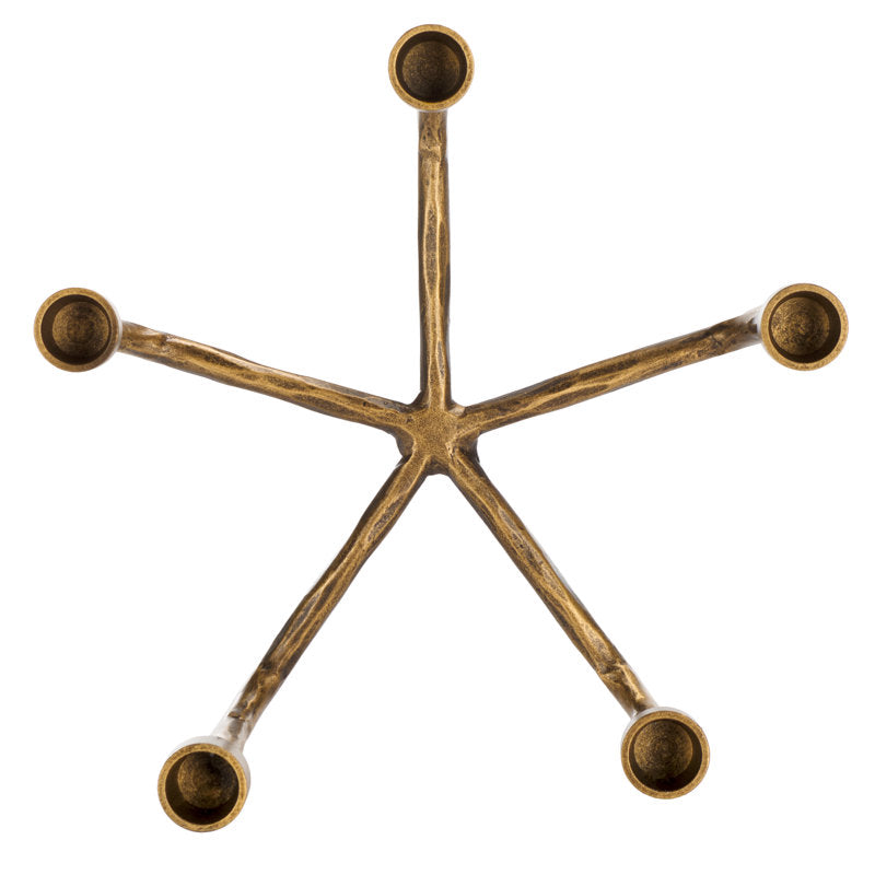 Distressed Brass Textured Candle Holder