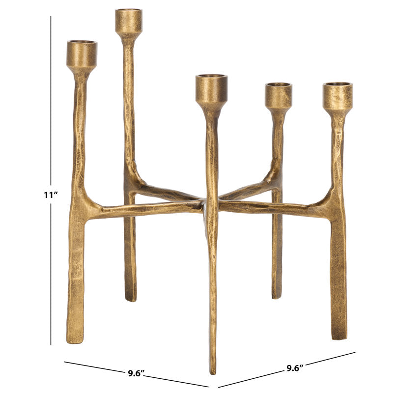 Distressed Brass Textured Candle Holder
