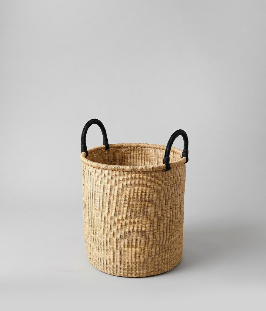 Natural Black Woven Storage Basket