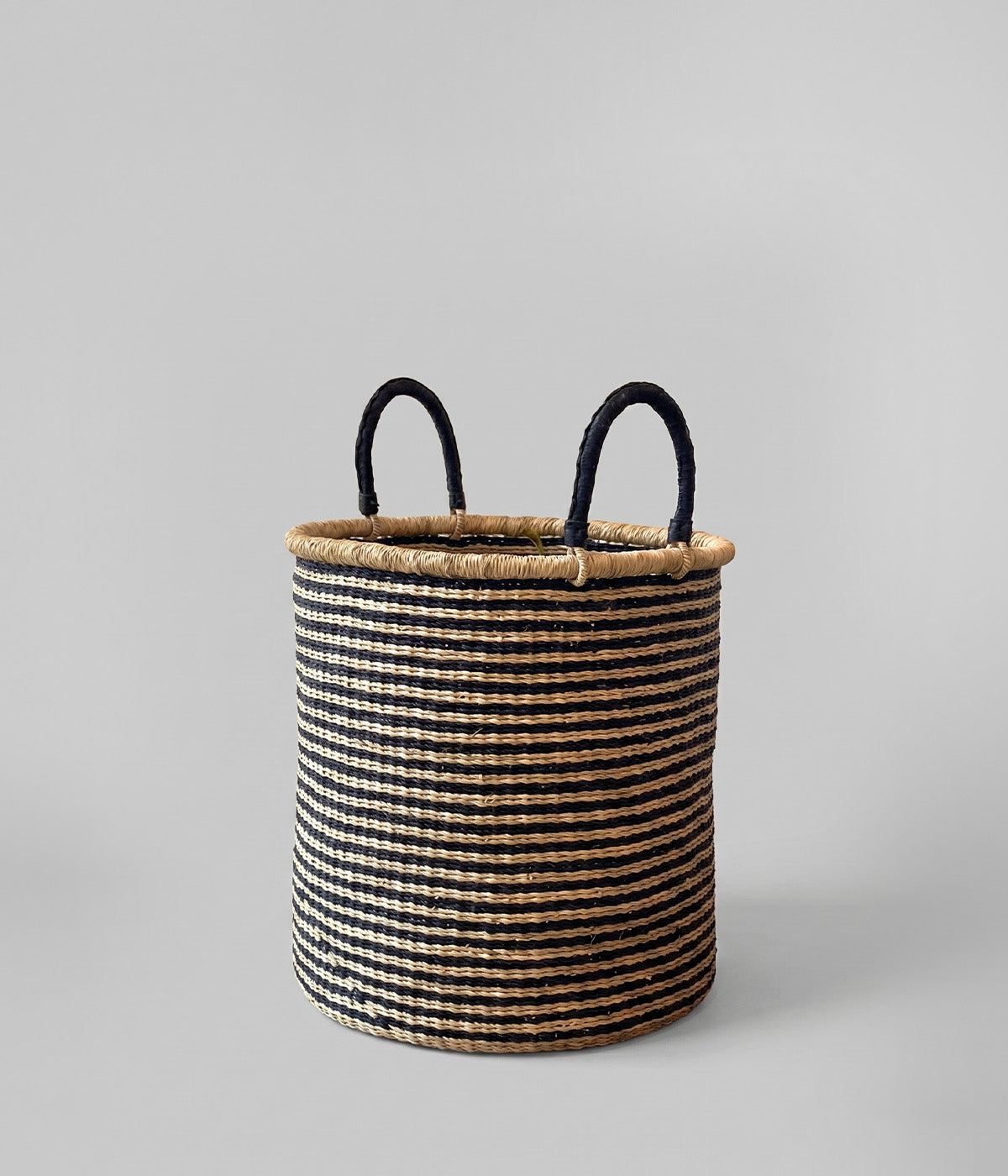 Minimal Black Woven Storage Basket