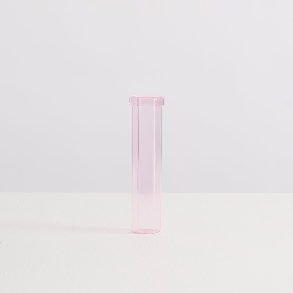 Pink Faceted Glass Incense Storage Case