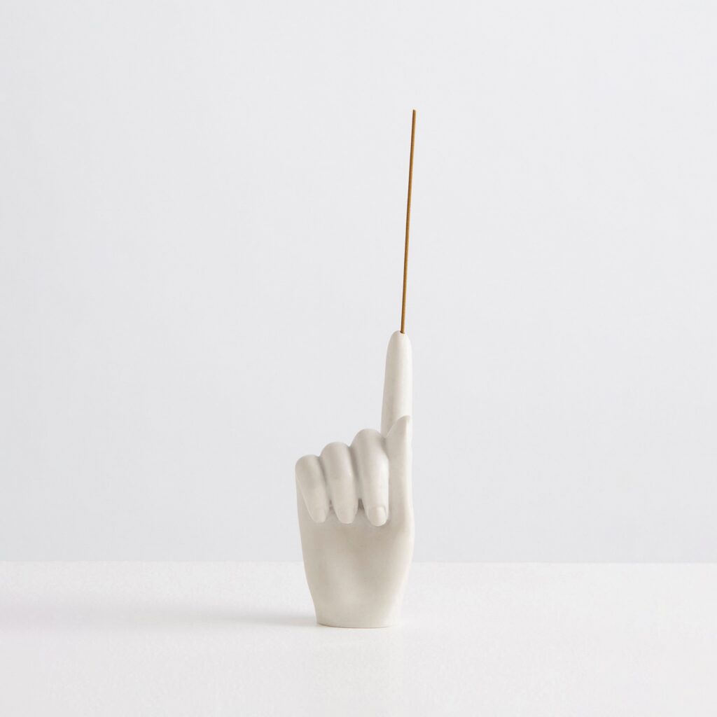 White Marble Hand Incense Holder