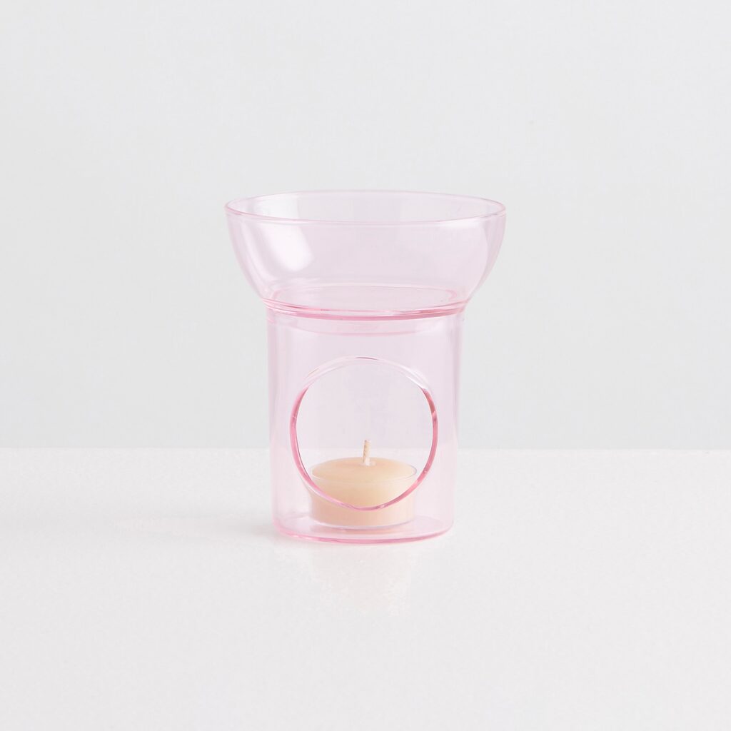 Pink Glass Essential Oil Burner