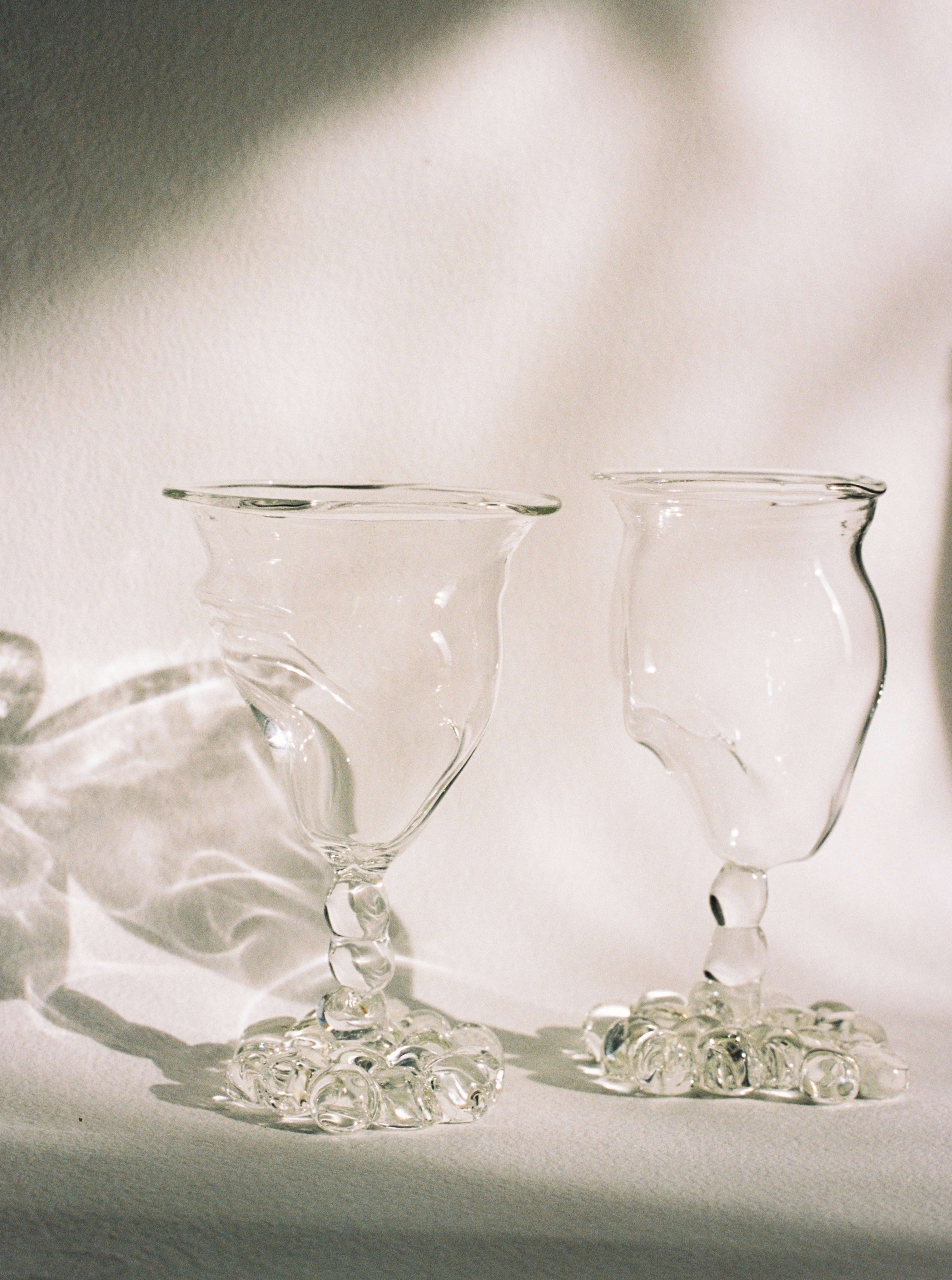 Bubble Detail Mouth-Blown Wine Glasses, Set of 2 - Image 2