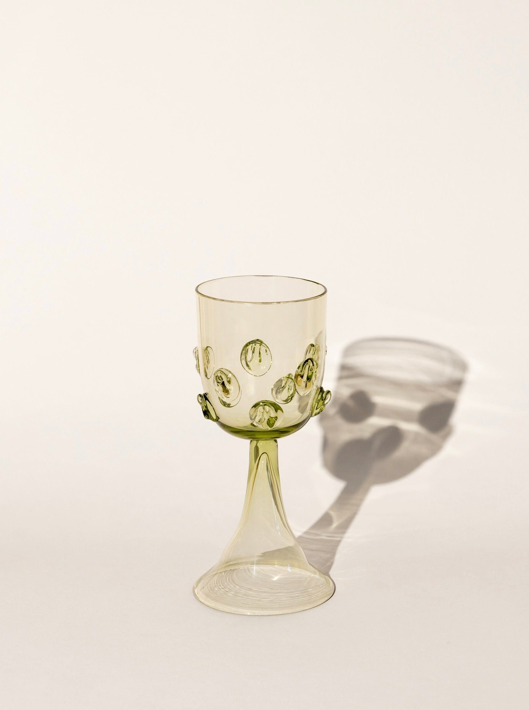 Dotted Mouth-Blown Wine Goblets, Pair - Image 4