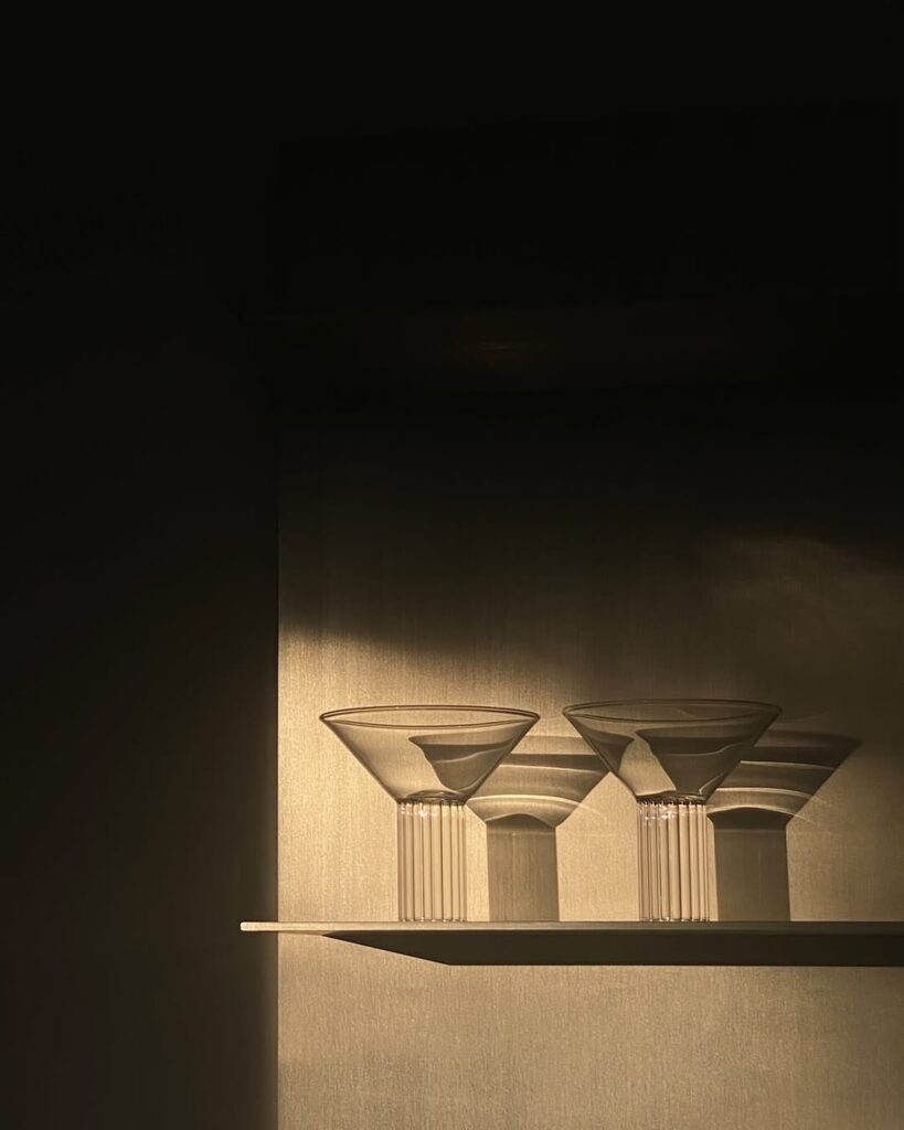 Geometric Hand-Blown Cocktail Glass