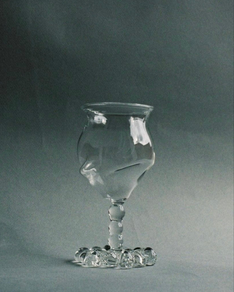 Bubble Detail Mouth-Blown Wine Glasses, Set of 2