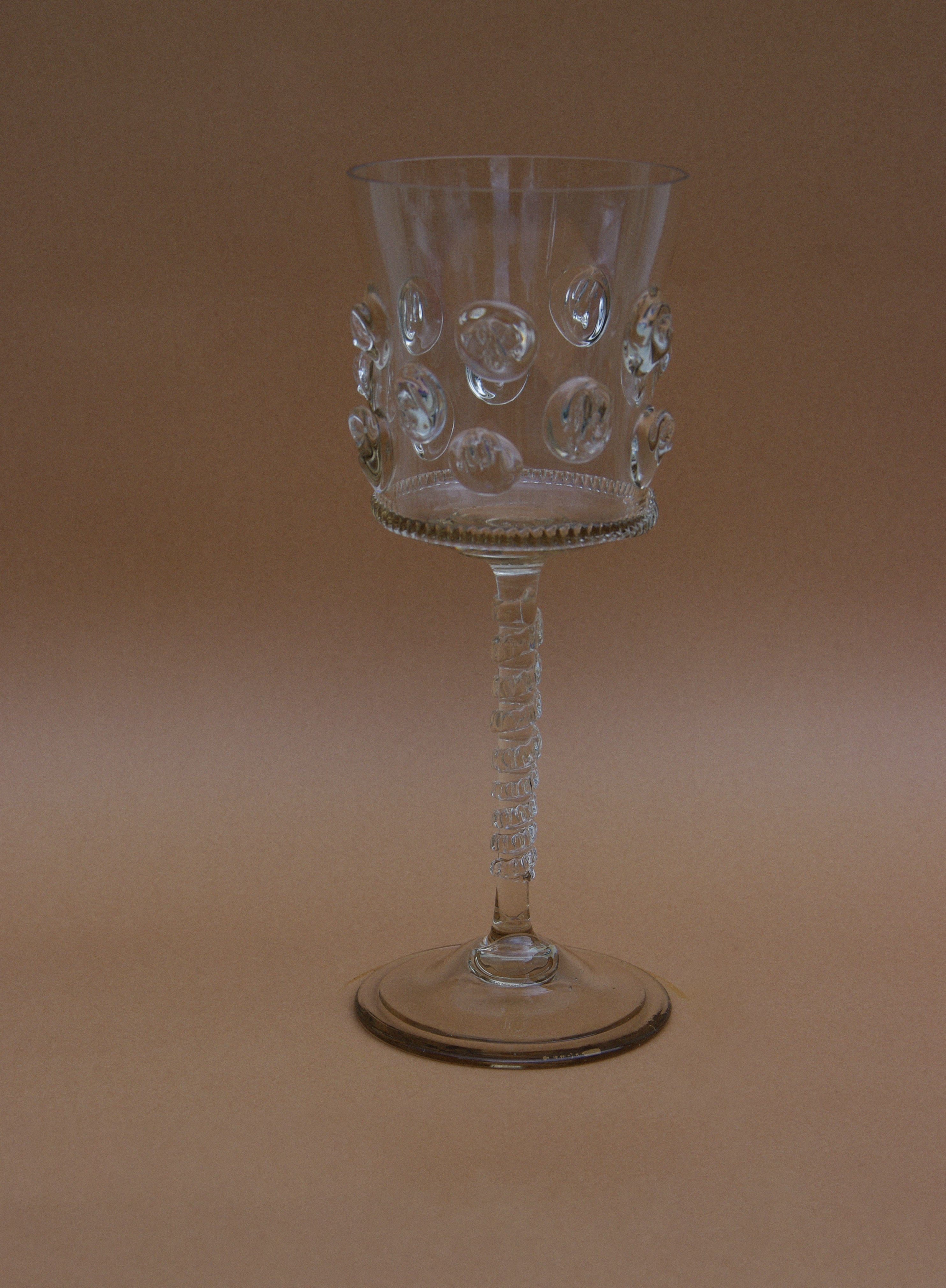Dotted Mouth-Blown Wine Glasses, Pair - Image 6