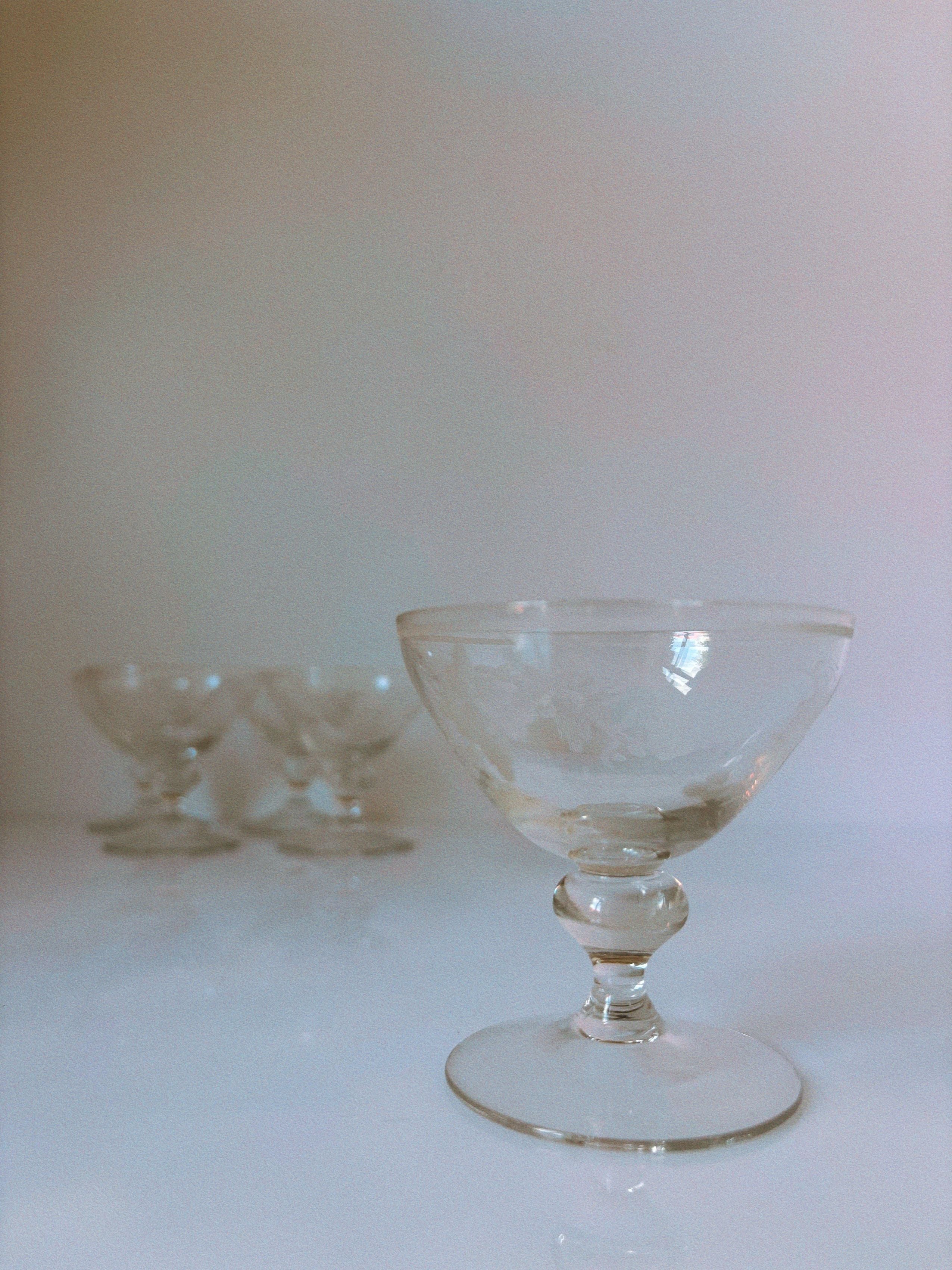 Etched Floral Dessert Wine Glasses, Set of 5 - Image 2